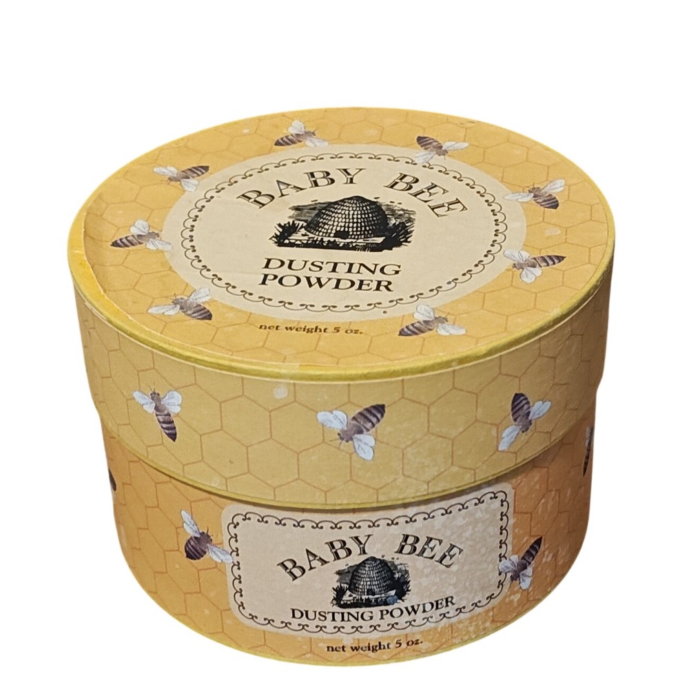 Burt's Bees Baby Bee Dusting Powder 5 oz Yellow Honeycomb Box with Puff Rare